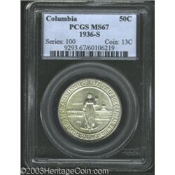 1936-S 50C Columbia MS67 PCGS.
