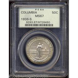 1936-S 50C Columbia MS67 PCGS.