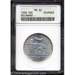 1936 50C Delaware MS62 ANACS.