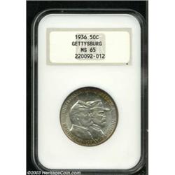 1936 50C Gettysburg MS65 NGC.