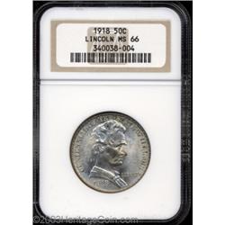 1918 50C Lincoln MS66 NGC.
