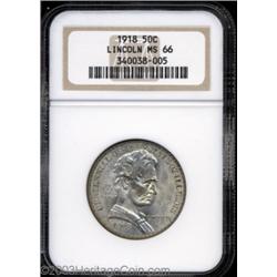 1918 50C Lincoln MS66 NGC.