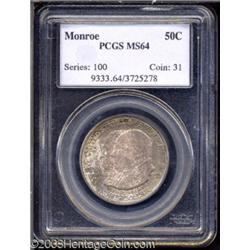 1923-S 50C Monroe MS64 PCGS.