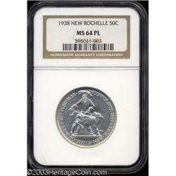 1938 50C New Rochelle MS64 Prooflike NGC.