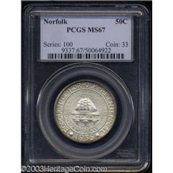 1936 50C Norfolk MS67 PCGS.