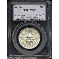 1936 50C Norfolk MS68 PCGS.