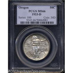 1933-D 50C Oregon MS66 PCGS.