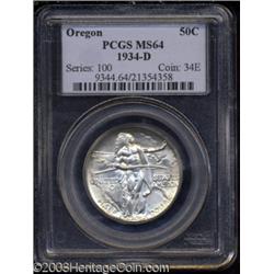 1934-D 50C Oregon MS64 PCGS.