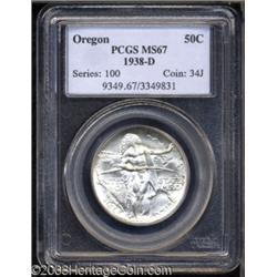 1938-D 50C Oregon MS67 PCGS.