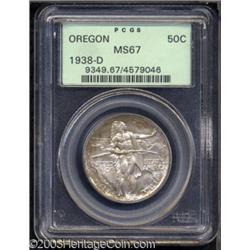 1938-D 50C Oregon MS67 PCGS.
