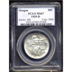 1939-D 50C Oregon MS67 PCGS.
