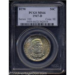 1947-D 50C Booker T. Washington MS66 PCGS.