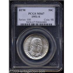 1951-S 50C Booker T. Washington MS67 PCGS.