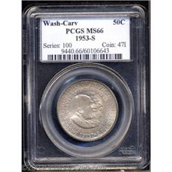 1953-S 50C Washington-Carver MS66 PCGS.