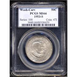 1953-S 50C Washington-Carver MS66 PCGS.