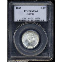 1883 25C Hawaii Quarter MS64 PCGS.