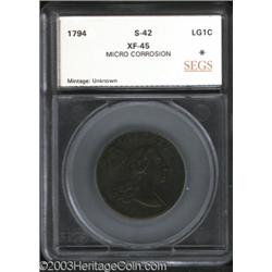 1794 1C Head of 1794 Cent XF45 Micro Corrosion SEGS (XF45 Corroded).
