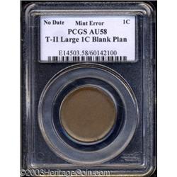 Undated 1C Large Cent--Type Two Blank Planchet--AU58 PCGS.