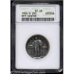 1924-S 25C Quarter--Off-Center--XF45 ANACS.