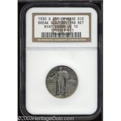 1930-S 25C Quarter--Obverse Die Break--VG10 NGC.