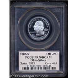 2002-S 25C Ohio Silver PR70 Deep Cameo PCGS.