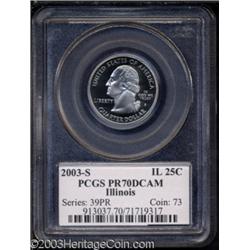 2003-S 25C Illinois Clad PR70 Deep Cameo PCGS.