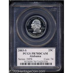 2003-S 25C Alabama Clad PR70 Deep Cameo PCGS.