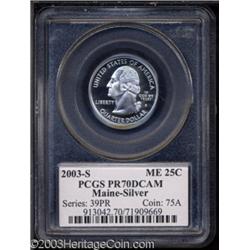 2003-S Maine Silver 25C PR70 Deep Cameo PCGS.