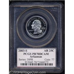 2003-S 25C Arkansas Clad PR70 Deep Cameo PCGS.