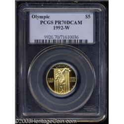 1992-W G$5 Olympic Gold Five Dollar PR70 Deep Cameo PCGS.