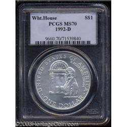 1992-D $1 White House Silver Dollar MS70 PCGS.