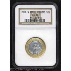 2000-W $10 Library of Congress MS70 NGC.