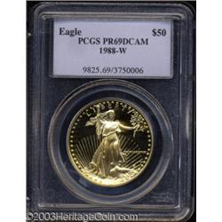1988-W G$50 One-Ounce Gold Eagle PR69 Deep Cameo PCGS.