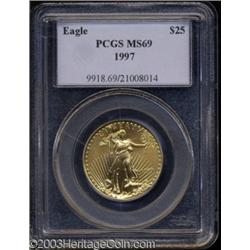 1997 G$25 Half-Ounce Gold Eagle MS69 PCGS.