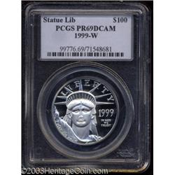 1999-W P$100 One-Ounce Platinum Eagle PR69 Deep Cameo PCGS.
