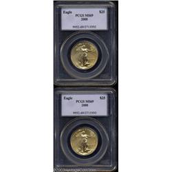 2000 G$25 Half-Ounce Gold Eagle MS69 PCGS,