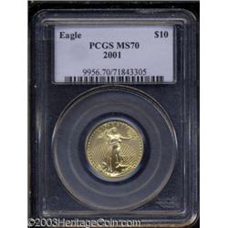 2001 G$10 Quarter-Ounce Gold Eagle MS70 PCGS.