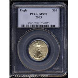 2003 G$10 Quarter-Ounce Gold Eagle MS70 PCGS.