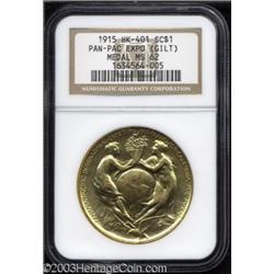 1915 MS Panama-Pacific Expo Medal, Gilt MS62 NGC.