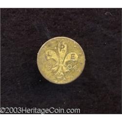 1904 MS Louisiana 1/2 Gold Token XF40 Cleaned Uncertified.