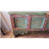 Image 2 : Recycled Solid Teak Wood Console Table w/Carved Scroll Accent 74" X 15.5" X 33.5" H