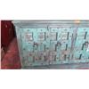 Image 2 : Recycled Solid Teak Wood Sideboard w/2 Cabinets 73.5" X 17" X 36.5" H - Weathered Green Finish