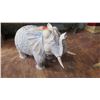 Image 1 : Large Carved Solid Hardwood Elephant approx. 39" Long, 21" Tall - Whitewash Accent