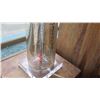 Image 2 : Crackle Mercury Glass Column Lamp with Drum Shade - 32" Height (Shade 16" Diameter)