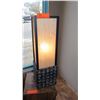 Image 1 : 25" X 7" Oriental Rectangular Column Lamp w/Black Bordered Shade - oriental characters