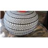 Image 2 : Lrg Round White Morrocan Hanging Candle Lantern - Black Wire, Mesh Linen - approx. 20" dia.