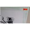 Image 2 : Large Mounted Canvas Painting - Tribal Dancers, Black on White 39"X59"