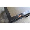 Image 2 : Black Square Lacquered Coffee Table w/Tight-Weave Rattan Center - 37" X 37"