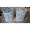 Image 1 : Pair: Recycled Round Mango Wood Nighstands/End Tables (18" dia, 18.5" H) - Weathered Blue
