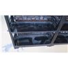 Image 2 : 4-Shelf Coffee Lacquer Geometric Shelving Unit, 2 Drawers 33.5"W X12.5" D X 73.5" H